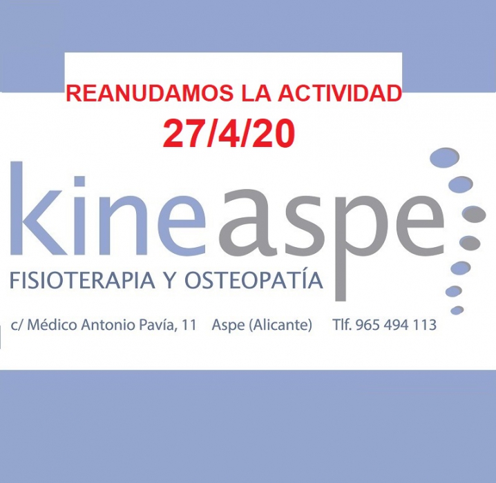 KineAspe reabre sus puertas el 27/4/20 de manera escalonada